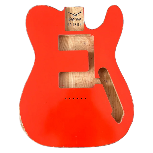 Relic Fiesta Red Telecaster Style Body 72 Routing Nitro Finish Front