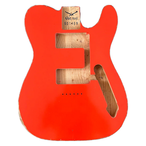 Relic Fiesta Red Telecaster Style Body 72 Routing Nitro Finish Front