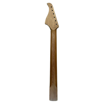 Smooth 100% satin nitro finish on a premium roasted maple guitar neck shaft by WhiteStork Guitars.