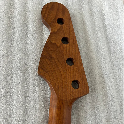 Roasted Maple PBass Style Neck SS Frets Oil Finish Headstock Back