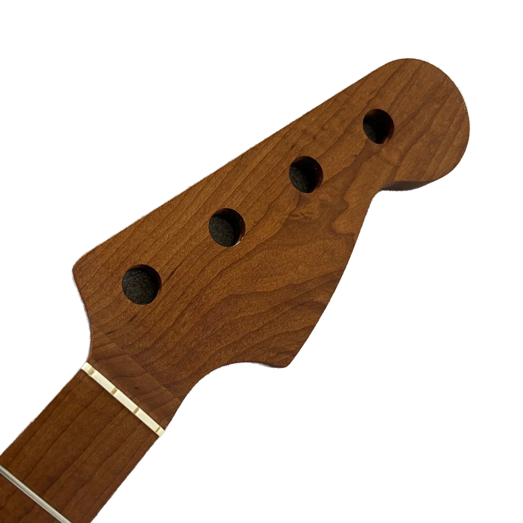 Roasted Maple PBass Style Neck SS Frets Oil Finish Headstock