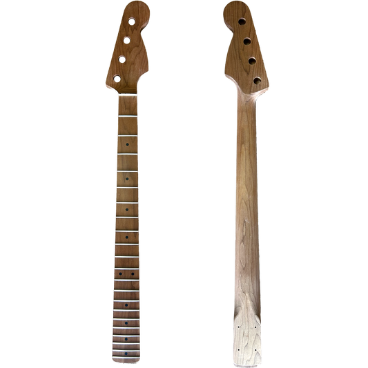 Roasted Maple P Bass Style Neck SS Frets TUSQ Nut, front and back