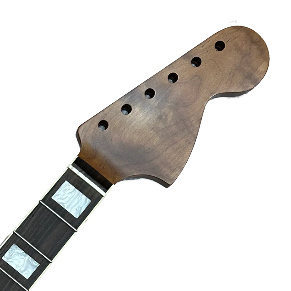 Roasted Maple Rosewood CBS Style Neck Cream Binding Nitro Headstock Detail