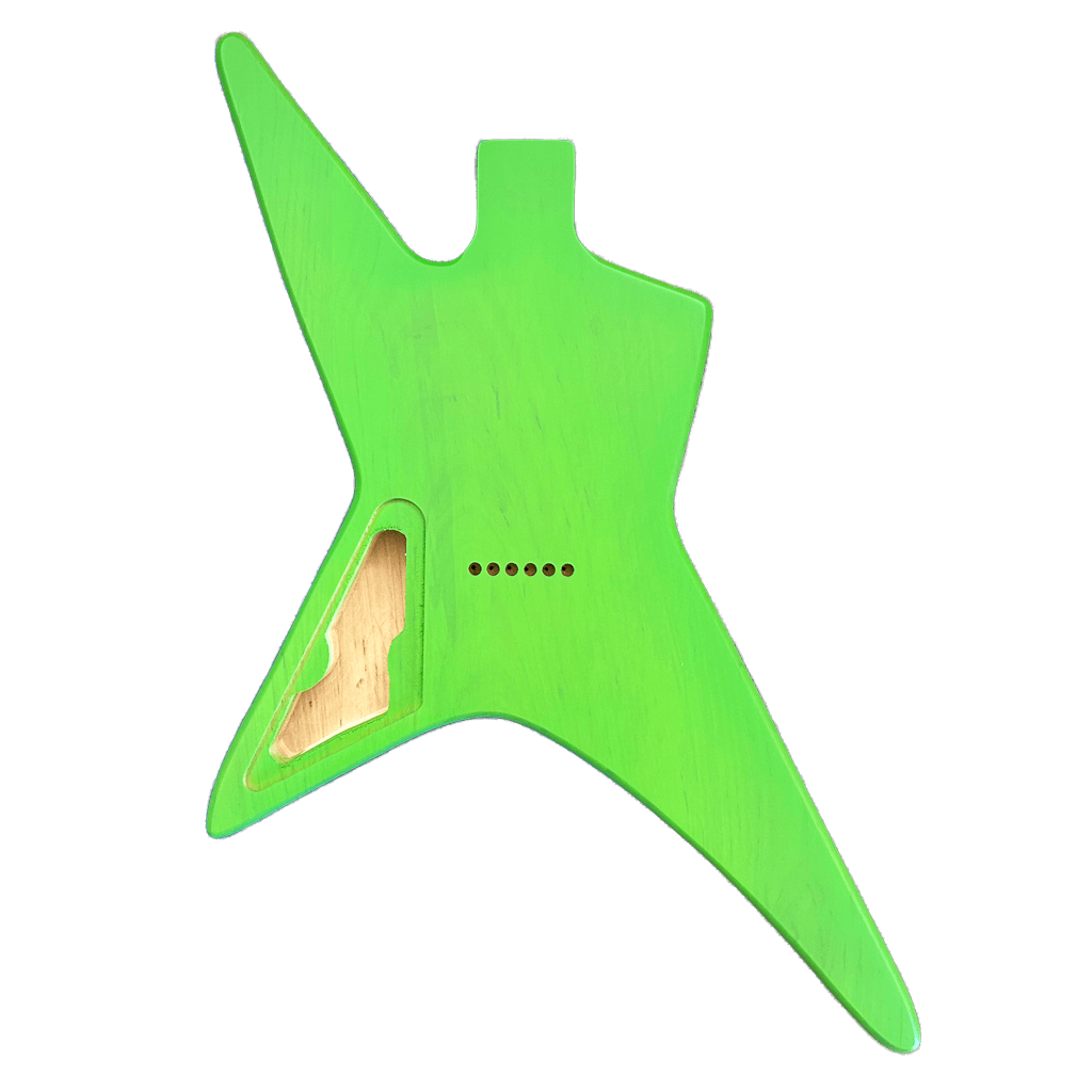 Bright Green Star Style Guitar Body Matte Finish, back