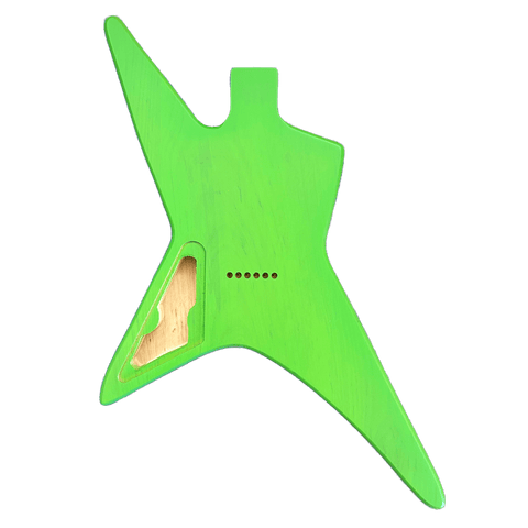 Bright Green Star Style Guitar Body Matte Finish, back