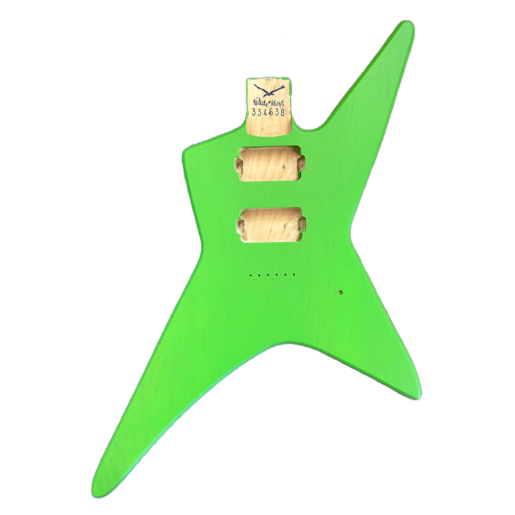 Bright Green Star Style Guitar Body Matte Finish, front