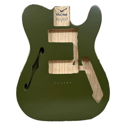Swamp Ash Telecaster Thinline Style Body Olive Green Nitro Finish Swamp Ash Telecaster Thinline Style Body Olive Green Nitro Finish