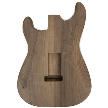 Walnut Strat Style SSS Guitar Body Unfinished Back