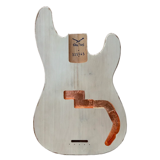 Relic PBass Slab Style Body White Blonde Nitro Finish 335545 Front